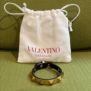 Valentino Garavani Gold Bracelet with Gold Studs